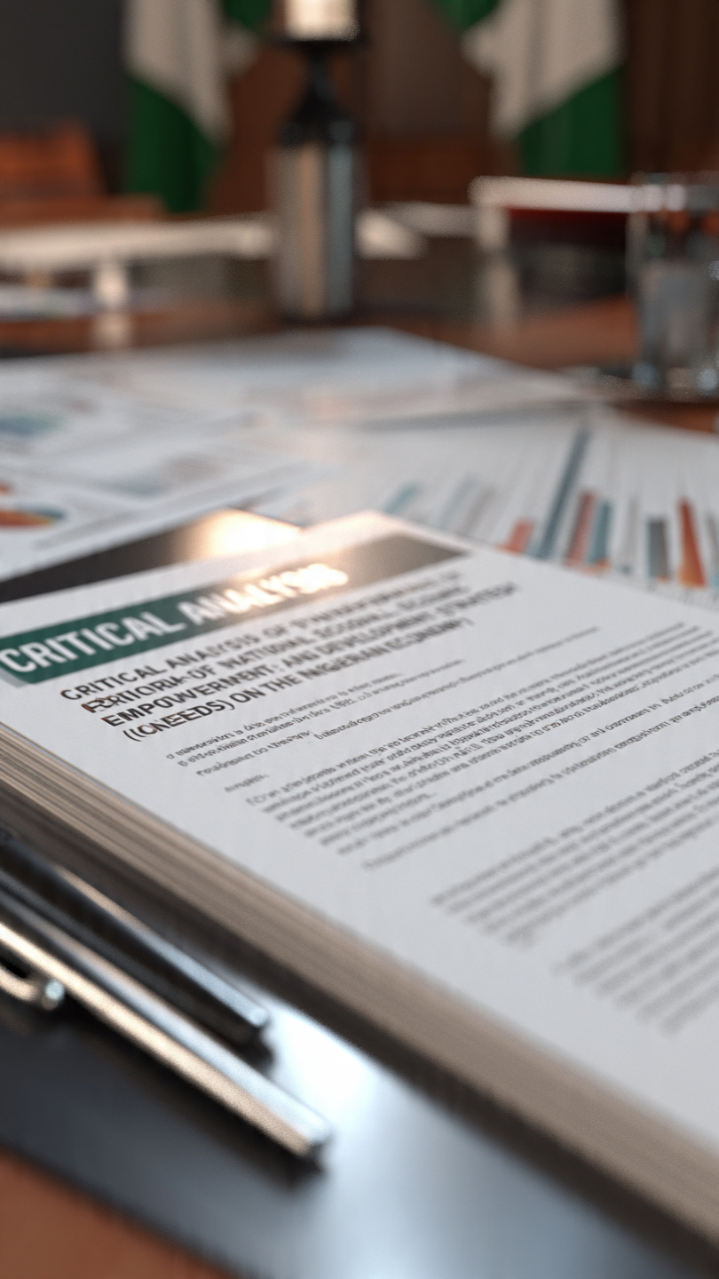 CRITICAL ANALYSIS OF THE PERFORMANCE OF THE NATIONAL ECONOMIC EMPOWERMENT AND DEVELOPMENT STRATEGY (NEEDS) ON THE NIGERIAN ECONOMY