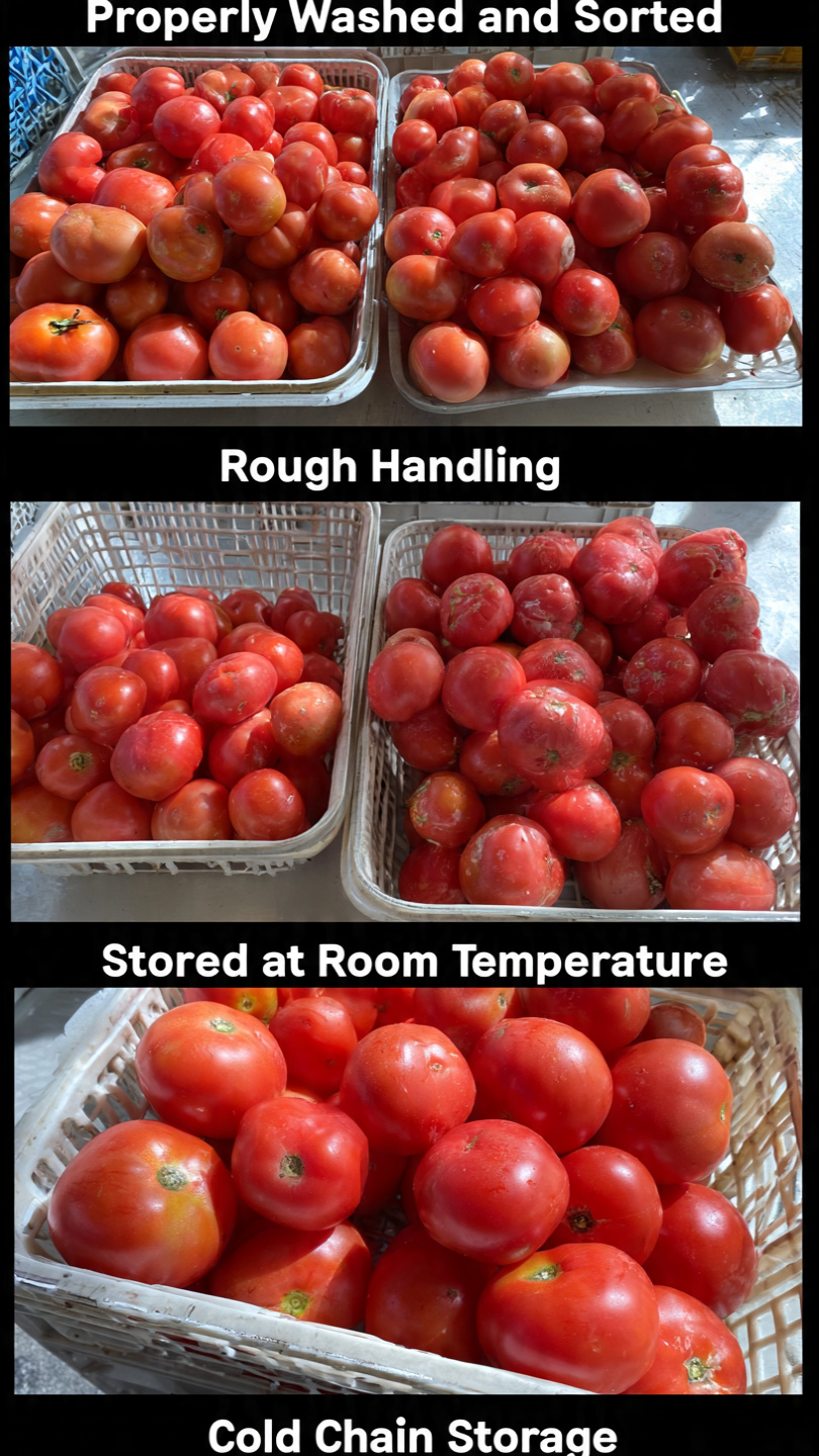 THE EFFECT OF POST-HARVEST HANDLING ON THE QUALITY AND MARKETABILITY OF LOCALLY HARVESTED TOMATO