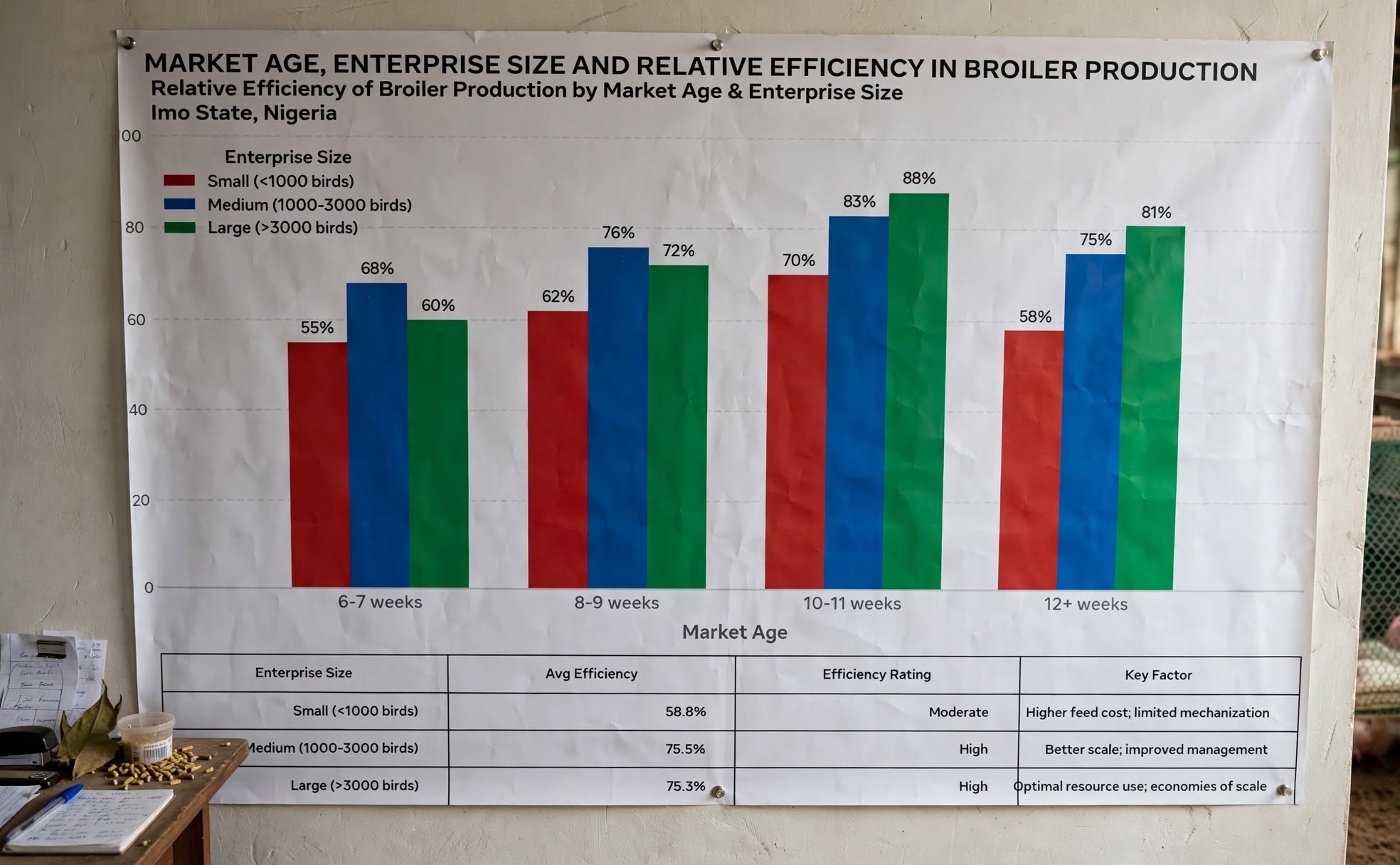 MARKET AGE, ENTERPRISE SIZE AND RELATIVE EFFICIENCY IN BROILER PRODUCTION IN IMO STATE OF NIGERIA